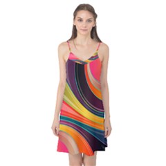 Abstract Colorful Background Wavy Camis Nightgown