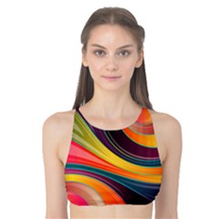 Abstract Colorful Background Wavy Tank Bikini Top