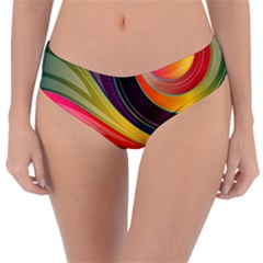 Abstract Colorful Background Wavy Reversible Classic Bikini Bottoms