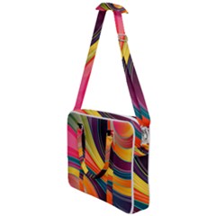 Abstract Colorful Background Wavy Cross Body Office Bag by HermanTelo