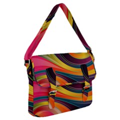 Abstract Colorful Background Wavy Buckle Messenger Bag