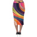 Abstract Colorful Background Wavy Velvet Midi Pencil Skirt View2