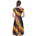 Abstract Colorful Background Wavy Cap Sleeve Wrap Front Dress View2