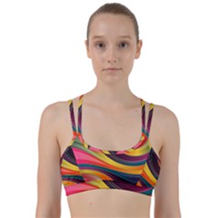 Abstract Colorful Background Wavy Line Them Up Sports Bra