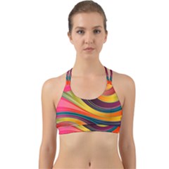 Abstract Colorful Background Wavy Back Web Sports Bra by HermanTelo