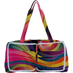 Abstract Colorful Background Wavy Multi Function Bag