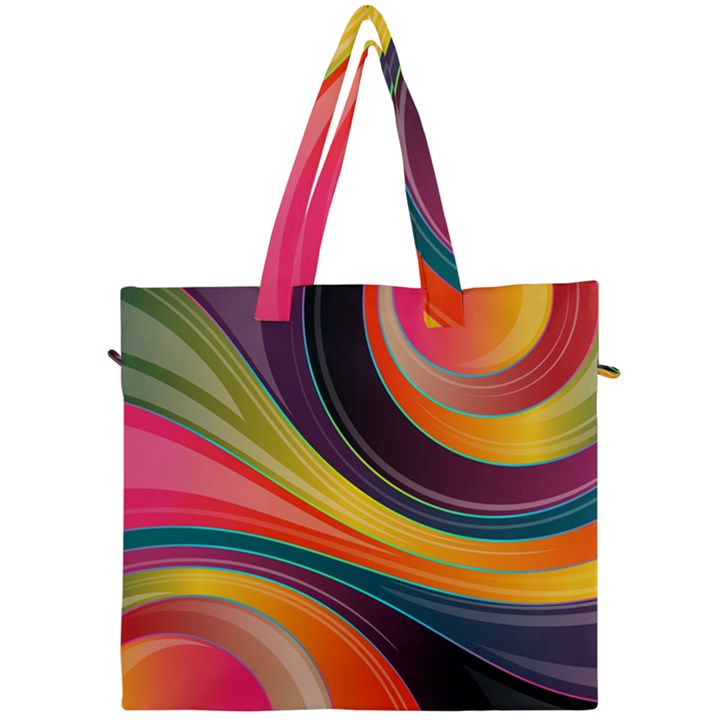 Abstract Colorful Background Wavy Canvas Travel Bag