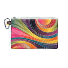 Abstract Colorful Background Wavy Canvas Cosmetic Bag (medium)