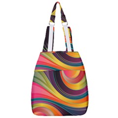 Abstract Colorful Background Wavy Center Zip Backpack