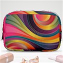 Abstract Colorful Background Wavy Make Up Pouch (Small) View1