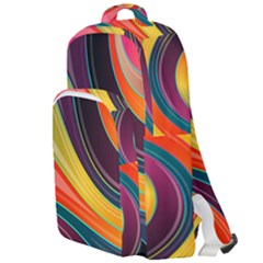 Abstract Colorful Background Wavy Double Compartment Backpack