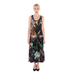 Abstract Texture Desktop Sleeveless Maxi Dress