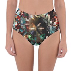 Abstract Texture Desktop Reversible High-waist Bikini Bottoms