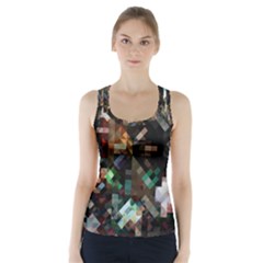 Abstract Texture Desktop Racer Back Sports Top