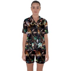 Abstract Texture Desktop Satin Short Sleeve Pyjamas Set by HermanTelo