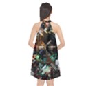 Abstract Texture Desktop Halter Neckline Chiffon Dress  View2