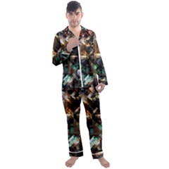 Abstract Texture Desktop Men s Satin Pajamas Long Pants Set