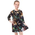 Abstract Texture Desktop Kids  Quarter Sleeve Shirt Dress View1