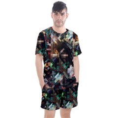 Abstract Texture Desktop Men s Mesh Tee And Shorts Set