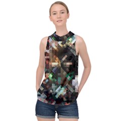 Abstract Texture Desktop High Neck Satin Top by HermanTelo