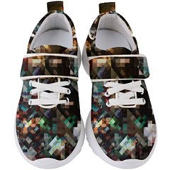 Abstract Texture Desktop Kids  Velcro Strap Shoes