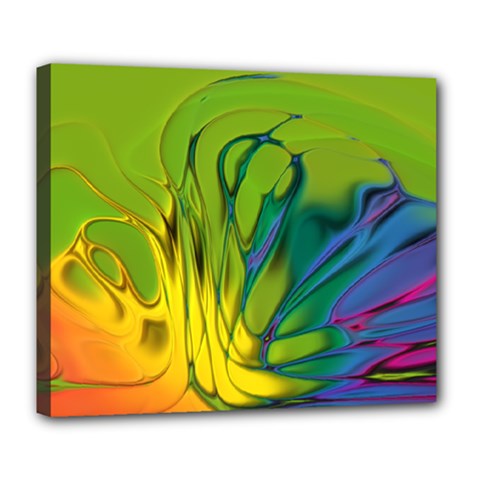 Abstract Pattern Lines Wave Deluxe Canvas 24  X 20  (stretched)