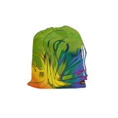 Abstract Pattern Lines Wave Drawstring Pouch (medium)