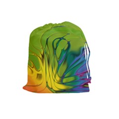 Abstract Pattern Lines Wave Drawstring Pouch (large)