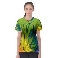 Abstract Pattern Lines Wave Women s Sport Mesh Tee