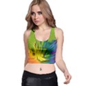 Abstract Pattern Lines Wave Racer Back Crop Top View1