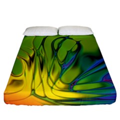 Abstract Pattern Lines Wave Fitted Sheet (california King Size)