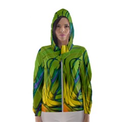 Abstract Pattern Lines Wave Women s Hooded Windbreaker