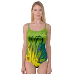 Abstract Pattern Lines Wave Camisole Leotard 