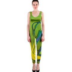 Abstract Pattern Lines Wave One Piece Catsuit