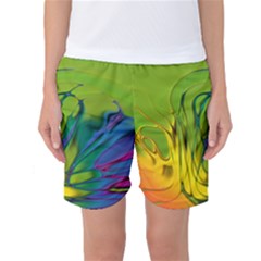 Abstract Pattern Lines Wave Women s Basketball Shorts