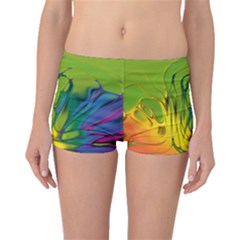 Abstract Pattern Lines Wave Boyleg Bikini Bottoms