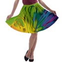 Abstract Pattern Lines Wave A-line Skater Skirt View1