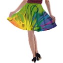 Abstract Pattern Lines Wave A-line Skater Skirt View2