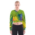 Abstract Pattern Lines Wave Cropped Sweatshirt View1