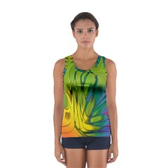 Abstract Pattern Lines Wave Sport Tank Top 