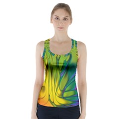 Abstract Pattern Lines Wave Racer Back Sports Top