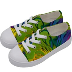 Abstract Pattern Lines Wave Kids  Low Top Canvas Sneakers