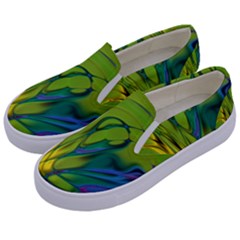 Abstract Pattern Lines Wave Kids  Canvas Slip Ons