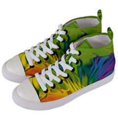 Abstract Pattern Lines Wave Women s Mid-top Canvas Sneakers by HermanTelo