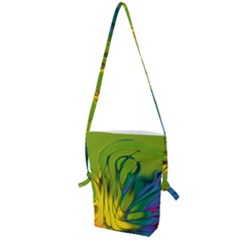 Abstract Pattern Lines Wave Folding Shoulder Bag