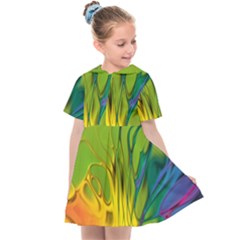 Abstract Pattern Lines Wave Kids  Sailor Dress