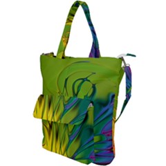 Abstract Pattern Lines Wave Shoulder Tote Bag