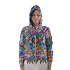 Anthropomorphic Flower Floral Plant Women s Hooded Windbreaker by HermanTelo