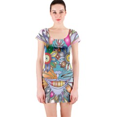 Anthropomorphic Flower Floral Plant Short Sleeve Bodycon Dress by HermanTelo