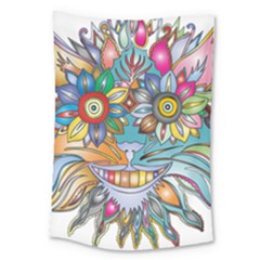 Anthropomorphic Flower Floral Plant Large Tapestry by HermanTelo